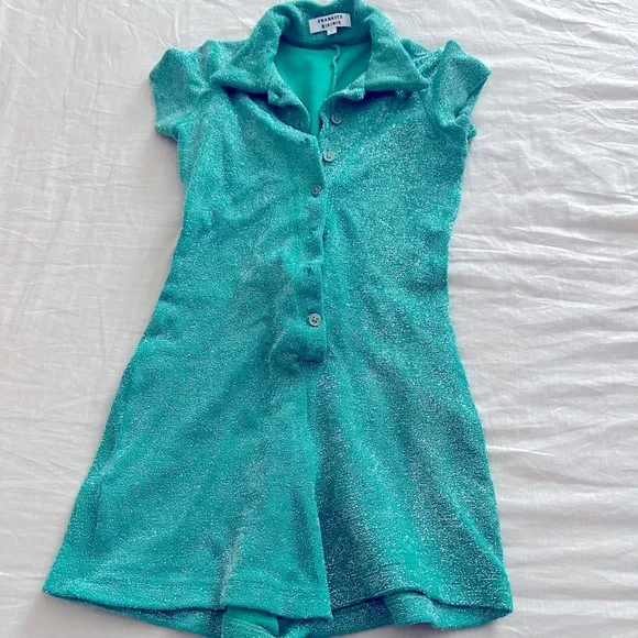 Frankie’s Bikinis Rose Terry Romper Mistletoe Green (1) - Picture 5 of 7